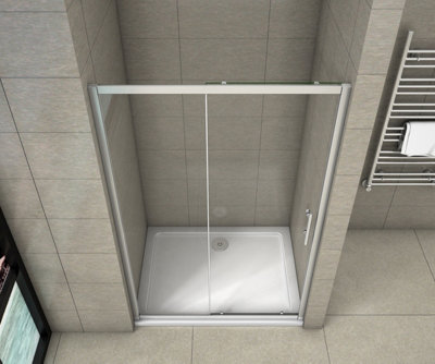Simple Bathroom 1400x1900mm Sliding Shower Enclosure Tempered Glass Screen Door