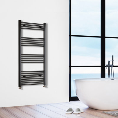 Simple Bathroom 1400x400mm Matt Black Designer Straight Ladder Style ...