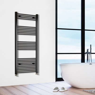 Simple Bathroom 1600x450mm Matt Black Designer Straight Ladder Style 