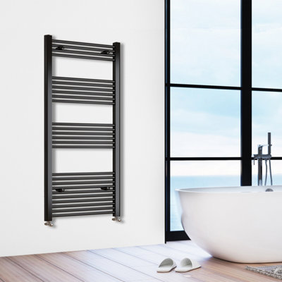 Simple Bathroom 1600x600mm Matt Black Designer Straight Ladder Style ...