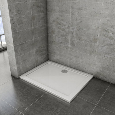 Simple Bathroom 900x760x30mm Slimline Rectangle Shower Enclosure Stone ...