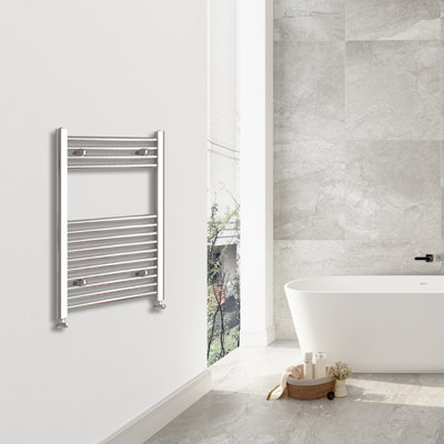 SIMPLE Bathroom Chrome High Heat Output 800x600mm Straight Radiator ...