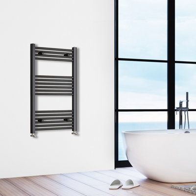 SIMPLE Bathroom High Heat Output Black 1000x400mm Straight Radiator ...