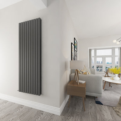 SIMPLE Bathroom Modern Radiator 1800x680mm Anthracite Double Flat Panel ...