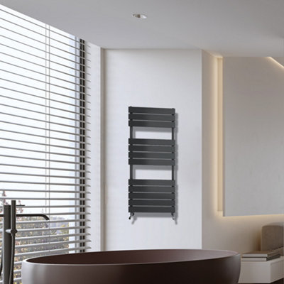 SIMPLE BATHROOMS 1200x450mm Towel Rail Radiator Anthracite Heater ...
