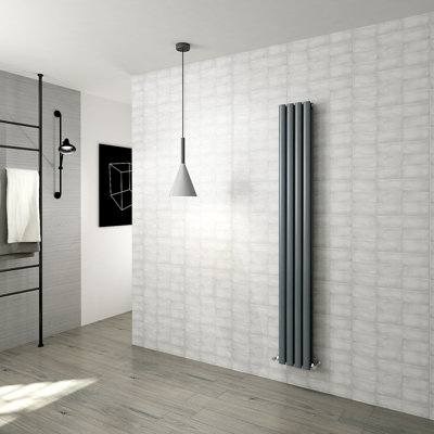 SIMPLE BATHROOMS 1600x236mm Oval Column Radiator Vertical Double ...