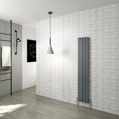 SIMPLE BATHROOMS 1600x272mm Flat Panel Radiator Vertical Single ...