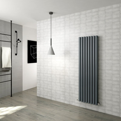 SIMPLE BATHROOMS 1600x472mm Oval Column Radiator Vertical Double ...