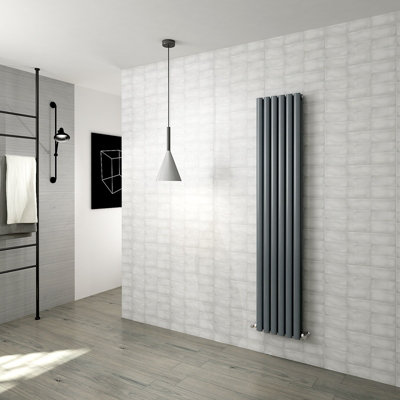SIMPLE BATHROOMS 1800x354mm Oval Column Radiator Vertical Double ...