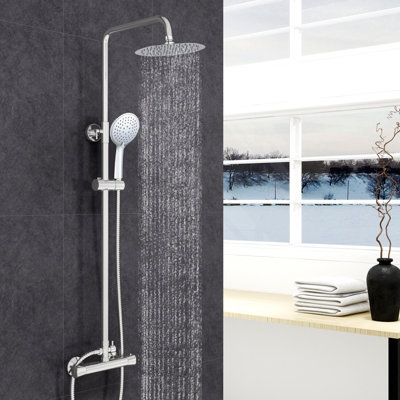 Simple Bathrooms 200mm Round Exposed Twin Head Mixer Shower ...