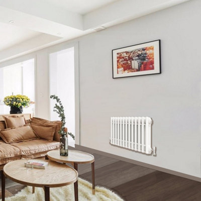 SIMPLE BATHROOMS 600x605mm Cast Iron 3 Radiator Traditional White ...