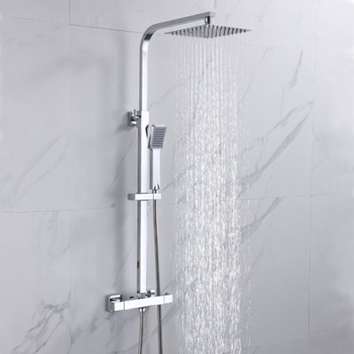 Simple Bathrooms Modern Square Exposed Thermostatic Mixer Shower Set ...