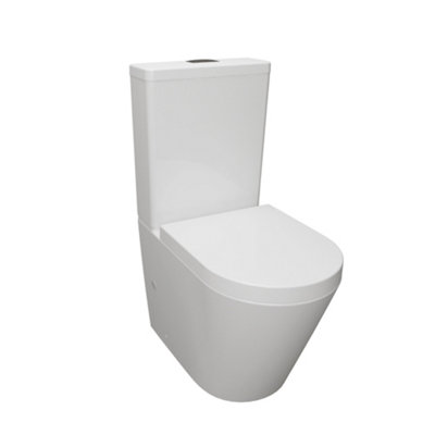 Simple Bathrooms Rimless Close Coupled Toilet Soft Close Seat Pan ...