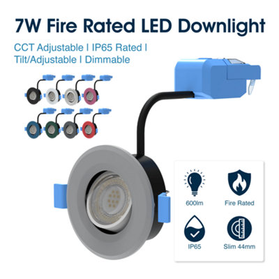 Simple Lighting Light grey tilt LED fire rated colour adjustable ...
