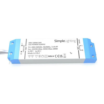 Simple Lighting Non-dimmable LED driver 12V DC 100W for strip and under ...