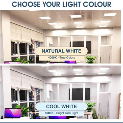 Simple Lighting Square natural white LED panel 600 x 600mm 40W 4000K