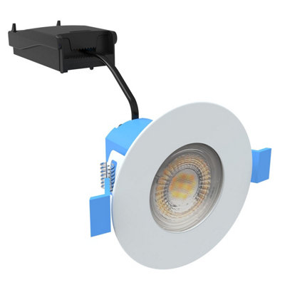 Simple Lighting White Fixed LED fire rated colour adjustable downlight ...