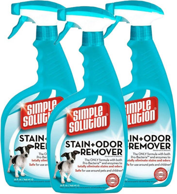 Simple Solution 3PC Stain & Odour Remover Sprays 945ml DIY at B&Q