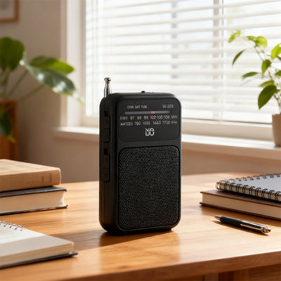 Simple Style Portable AM FM Pointer Radio with Speaker Headphone Jack ...