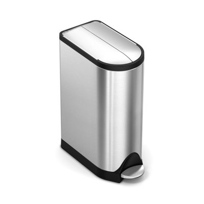 simplehuman 18L Slim Butterfly Kitchen Pedal Bin, Strong Steel Pedal, Silent Soft Close, Fingerprint-Proof Brushed Stainless Steel