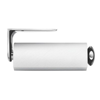 simplehuman Long Wall Mounted Kitchen Roll Holder, Suitable for Under Cupboard, (Fits Rolls 27-28cm), Brushed Stainless Steel