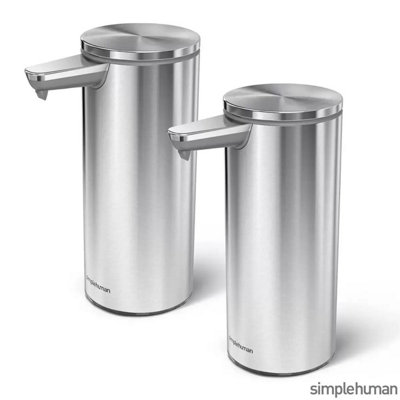 simplehuman Motion Sensor Soap Pump 2-Pack Touch-Free, Brushed ...