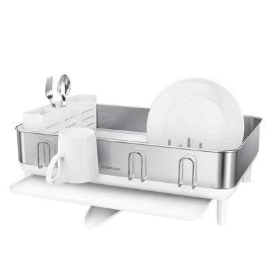 simplehuman Stainless Steel Frame Dish Rack, Rust-Proof, with Swivel ...