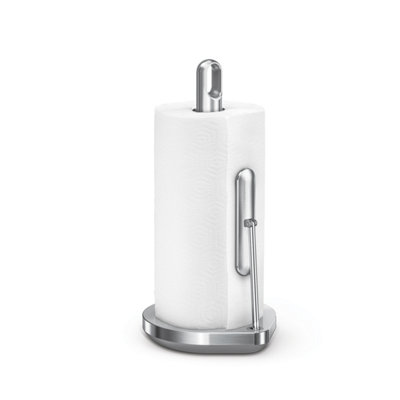 simplehuman Tension Arm Kitchen Roll Holder, Easy One Sheet Tear, (Fits Kitchen Rolls Measuring 23-28cm), Brushed Stainless Steel