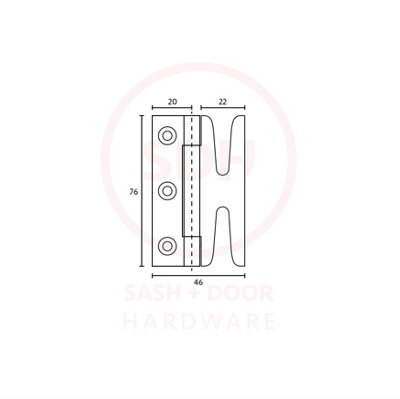 Simplex Solid Brass Standard Hinges (Sold in Pairs) - Black