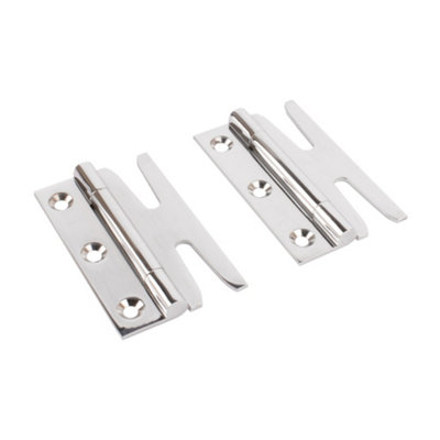 Simplex Solid Brass Standard Hinges (Sold in Pairs) - Polished Chrome