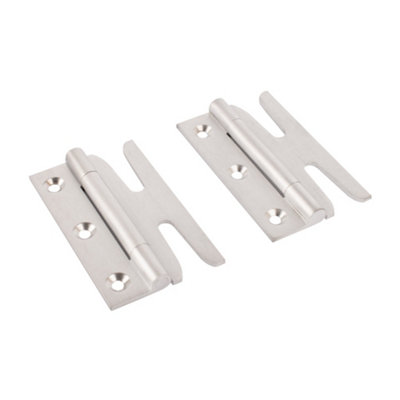 Simplex Solid Brass Standard Hinges (Sold in Pairs) - Satin Chrome