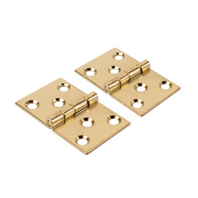 Simplex Steel Baton Rod Hinges (Sold in Pairs) - Brass Plated | DIY at B&Q