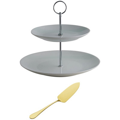 Simplicity 2 Tier Cake Stand & Cake Server Set