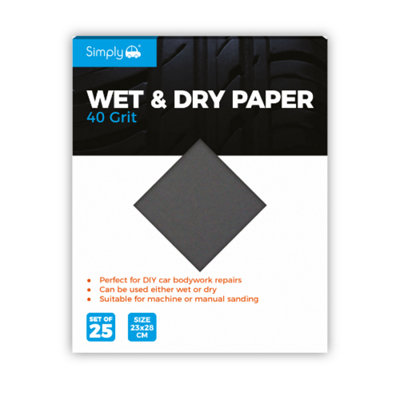 Simply 40 Grit Wet and Dry Sand Paper 25 Pack