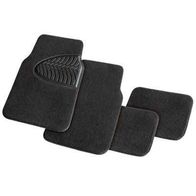 Simply Black Carpet Mat Set with Tyre Tread Heel Pad