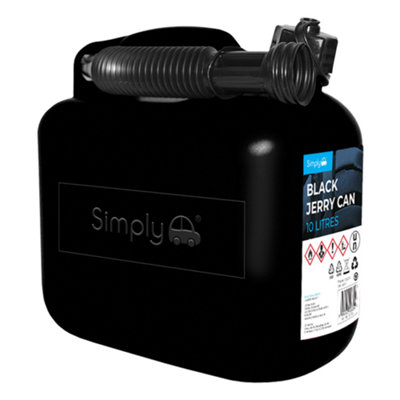 Simply Black Jerry Can Durable Leak-Resistant Liquid Storage Fuel Black 10L