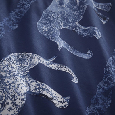 Simply Charlotte Elephant Animal Print Blue Duvet Cover Set