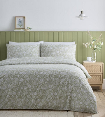 Simply Charlotte Olivia Duvet Cover Set Floral Sage Bedding