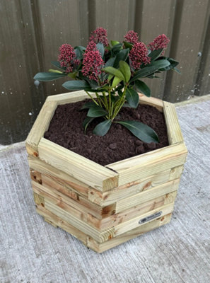 Simply Wood Signature Classic HEXAGON Planter - Large