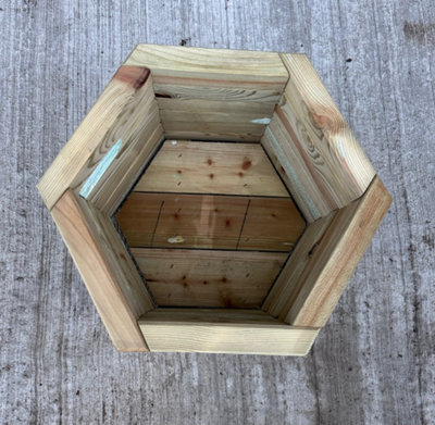 Simply Wood Signature Classic HEXAGON Planter - Large