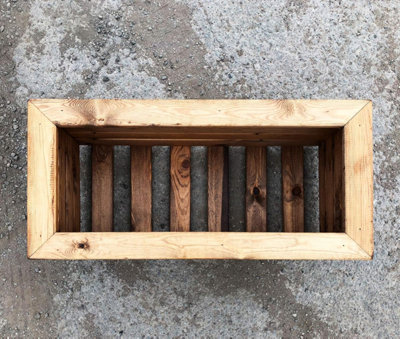 Simply Wood Stained Trough Wooden Garden Planter - Extra Large