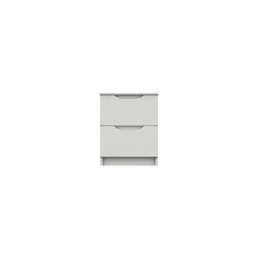 Sinata Gloss Two Drawer Bedside Table White Gloss