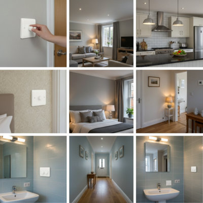 Single 2 Way LED Dimmer Switch White Chrome 3W 250W 240V