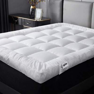 Single 4 Inch Thick Super Soft Mattress Topper, Hypoallergenic, Comfy, Deep Fill - Machine Washable