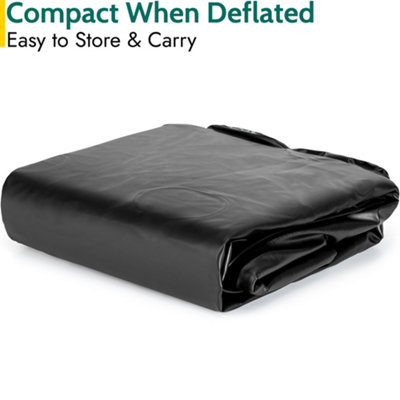 Single Air Bed Inflatable Airbed Flocked Camping Guest Mattress Comfort Quest