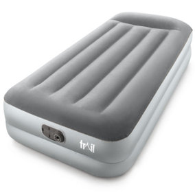Single Air Bed with Built In Electric Pump Deluxe Inflatable Airbed Mattress Trail