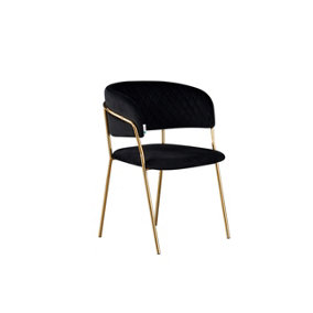 Single Atarah Velvet Dining Chairs Upholstered Dining Room Chairs Black