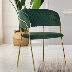 Single Atarah Velvet Dining Chairs Upholstered Dining Room Chairs Green