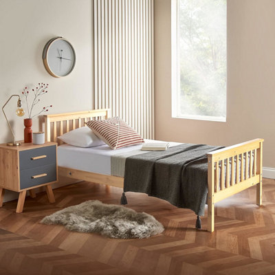 Pine single bed frame hotsell