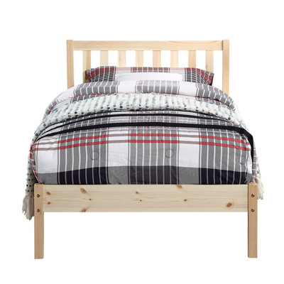 Single Bed Frame Pine Solid Wooden 3ft For Adults Or Kids - No Mattress